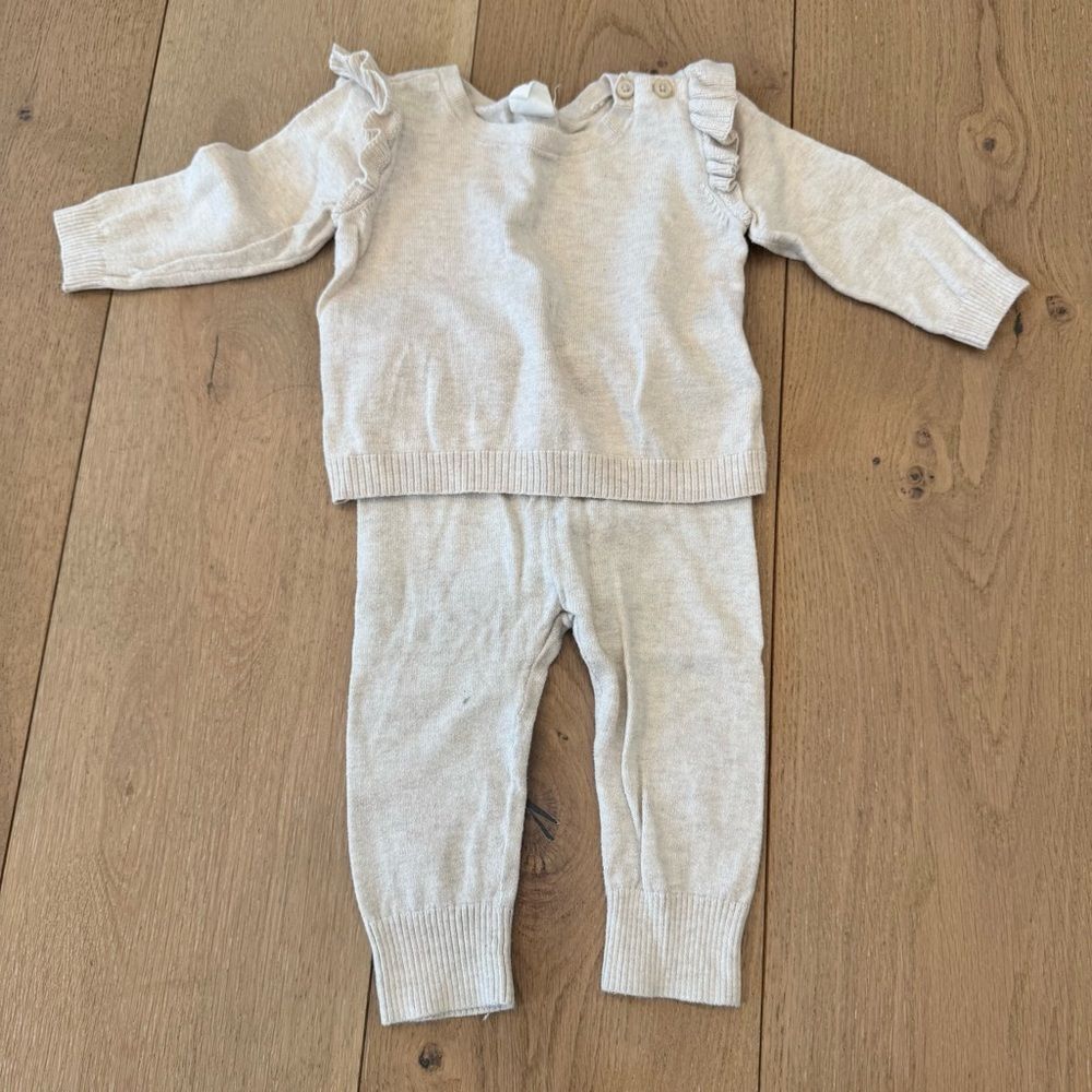 Cream Ruffle Baby Sweater and Pants Sets - Baby Gap Bundle